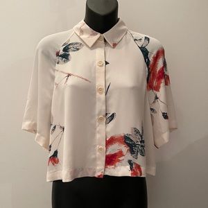 Aritzia Wilfred Floral Button Up Blouse